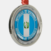 Guatemala Round Emblem Metalen Ornament (Rechts)