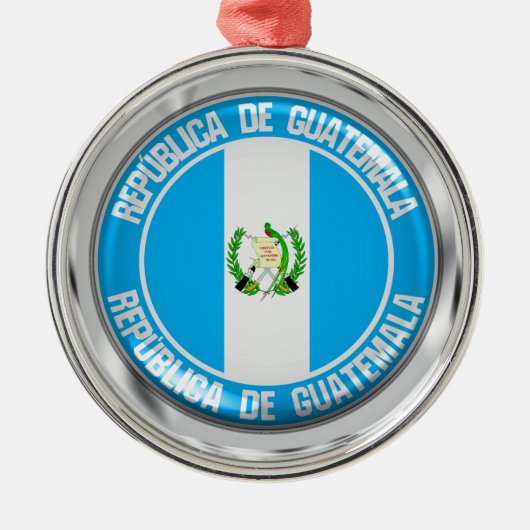Guatemala Round Emblem Metalen Ornament (Voorkant)