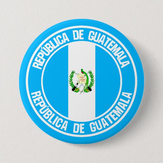 Guatemala Round Emblem Ronde Button 7,6 Cm (Voorkant)