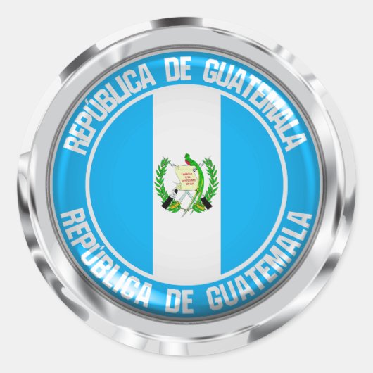 Guatemala Round Emblem Ronde Sticker (Voorkant)