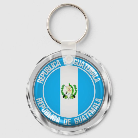Guatemala Round Emblem Sleutelhanger (Voorkant)