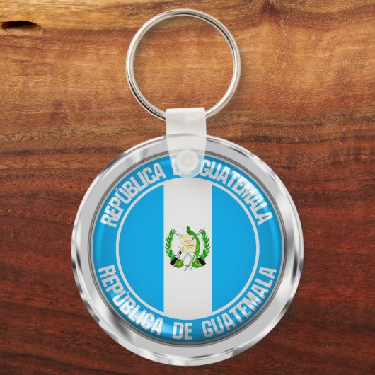 Guatemala Round Emblem Sleutelhanger (Voorkant)