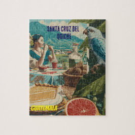 GUATEMALA, SANTA CRUZ DEL QUICHE Retro poster Legpuzzel