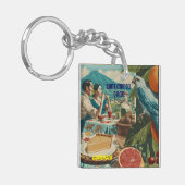 GUATEMALA, SANTA CRUZ DEL QUICHE Retro poster Sleutelhanger (Voorkant Links)