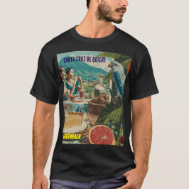 GUATEMALA, SANTA CRUZ DEL QUICHE Retro poster T-shirt