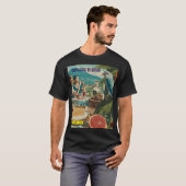 GUATEMALA, SANTA CRUZ DEL QUICHE Retro poster T-shirt (Voorkant volledig)