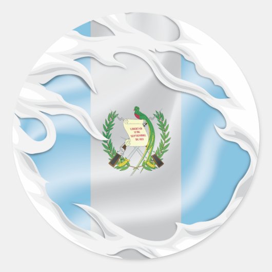 Guatemala scheurt vlag ronde sticker (Voorkant)