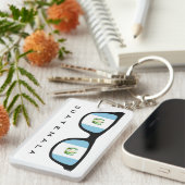 Guatemala Shades aangepaste tekst en kleurenketen Sleutelhanger (Voorkant Rechts)