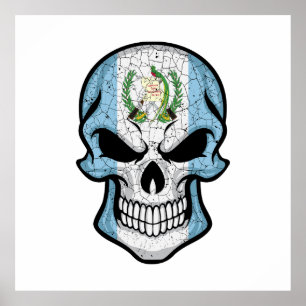 Guatemala Smiling Skull Flag Poster