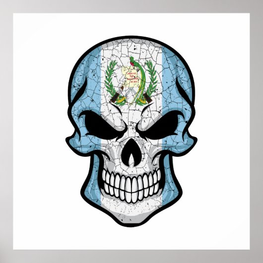 Guatemala Smiling Skull Flag Poster (Voorkant)