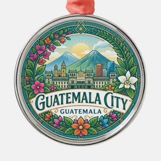 Guatemala-Stad Guatemala Metalen Ornament (Voorkant)