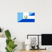 guatemala - symbool van de halve vlag van salvador poster (Thuiskantoor)