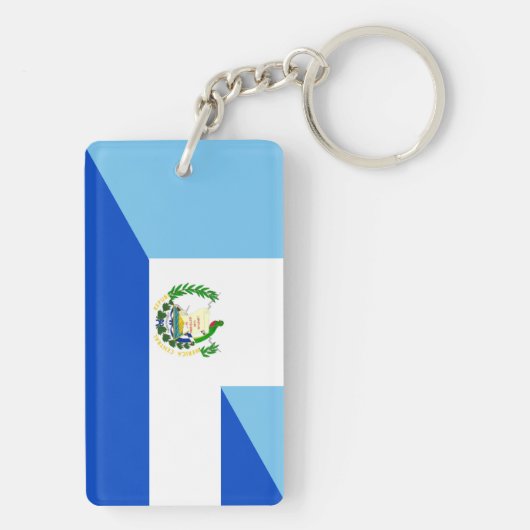 guatemala - symbool van de halve vlag van salvador sleutelhanger (achterkant)