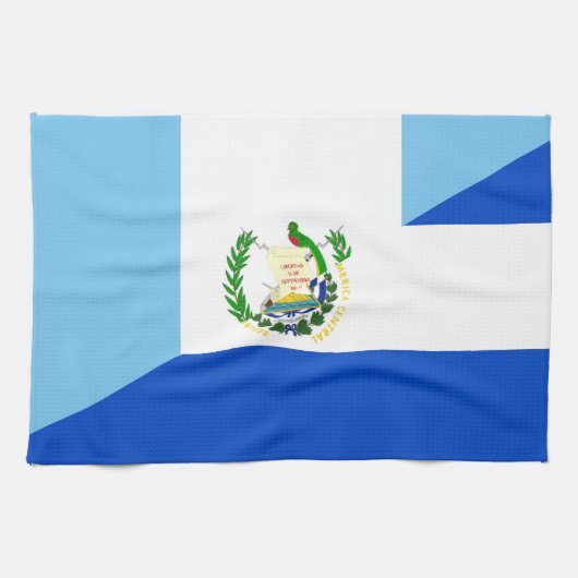 guatemala - symbool van de halve vlag van salvador theedoek (Horizontaal)