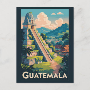 Guatemala Tikal Nationaal Park Illustratie Reizen Briefkaart