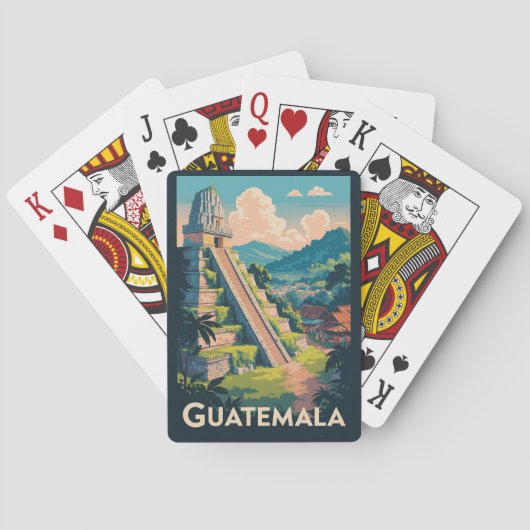 Guatemala Tikal Nationaal Park Illustratie Reizen Pokerkaarten (Achterkant)