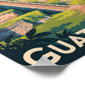 Guatemala Tikal Nationaal Park Illustratie Reizen Poster (Hoek)