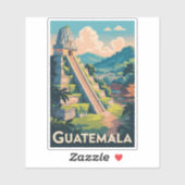 Guatemala Tikal Nationaal Park Illustratie Reizen Sticker (Vel)
