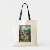 Guatemala Tikal Nationaal Park Illustratie Reizen Tote Bag (Voorkant)