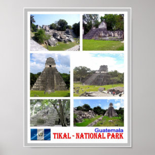Guatemala - Tikal - Nationaal Park - Mozaïek - Poster