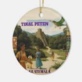 GUATEMALA TIKAL PETEN Retro poster Keramisch Ornament (Links)