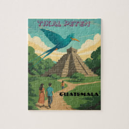GUATEMALA, TIKAL PETEN Retro poster Legpuzzel