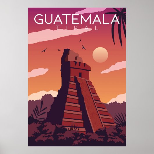 Guatemala Tikal Poster (Voorkant)