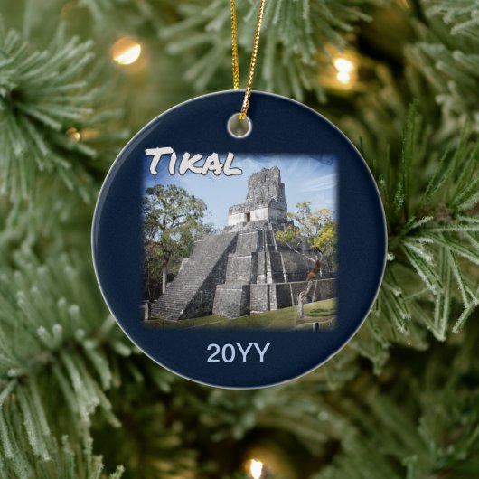 Guatemala Tikal Ruins Temple Keramisch Ornament (Boom)