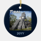 Guatemala Tikal Ruins Temple Keramisch Ornament (Voorkant)