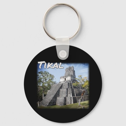 Guatemala Tikal Ruins Temple Sleutelhanger (Voorkant)