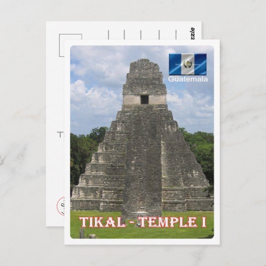 Guatemala - Tikal - Temple I - Briefkaart (Voorkant / Achterkant)