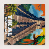 Guatemala Tikal Temple | retro Legpuzzel (Horizontaal)