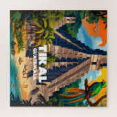 Guatemala Tikal Temple |  retro Legpuzzel (Horizontaal)