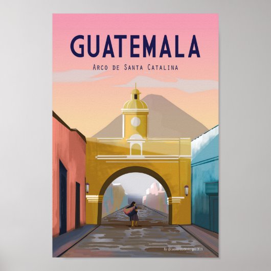 Guatemala Travel Poster ANTIGUA Guatemala Wall Déc (Voorkant)