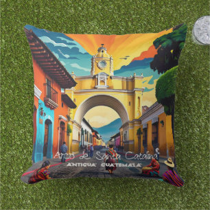 Guatemala Travel Vintage Poster Antigua Buitenkussen