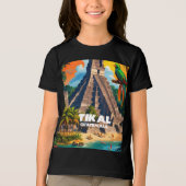 Guatemala Travel Vintage Poster Tikal Tri-Blend Shirt (Voorkant)