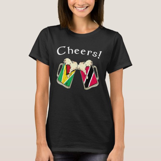 Guatemala Trinidad & Tobago Flag Cheers Beer Patri T-shirt (Voorkant)