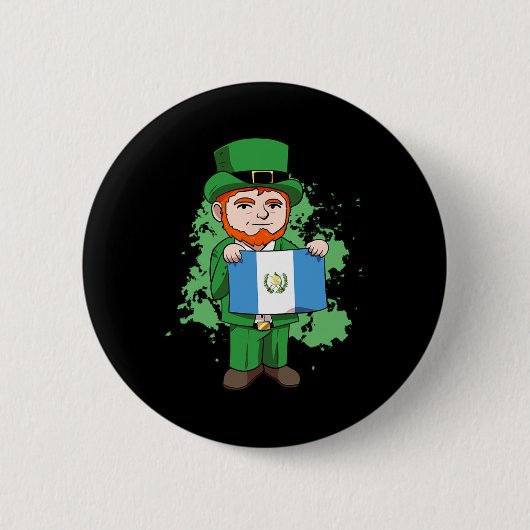 Guatemala Trots Guate Vlag St. Patricks Dag Leprec Ronde Button 5,7 Cm (Voorkant)