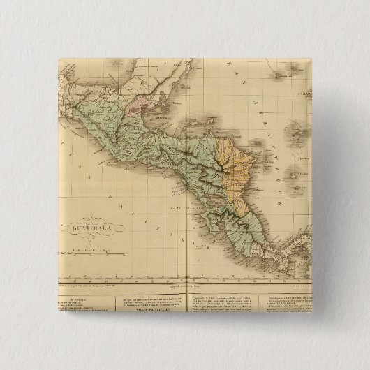 Guatemala Vierkante Button 5,1 Cm (Voorkant)
