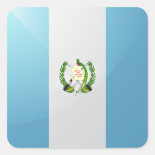 Guatemala vierkante glossy vlag sticker