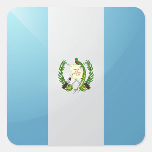 Guatemala vierkante glossy vlag sticker (Voorkant)
