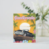 Guatemala vintage auto reisposter briefkaart (Staand voorkant)