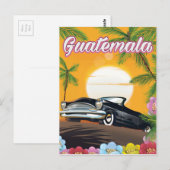 Guatemala vintage auto reisposter briefkaart (Voorkant / Achterkant)