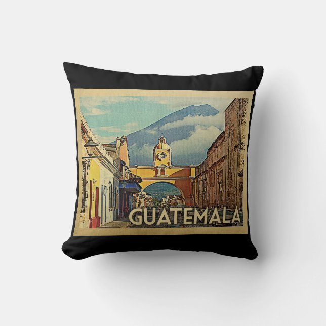 Guatemala Vintage Travel Kussen (Voorkant)