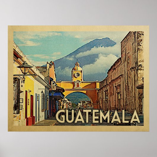 Guatemala Vintage Travel Poster (Voorkant)