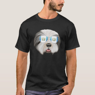 Guatemala Vlag Bearded Collie Hond Guatemala Pocke T-shirt