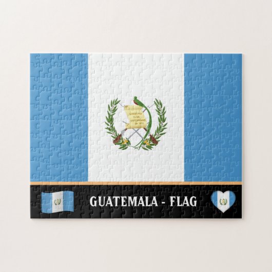 Guatemala Vlag & Guatemala-land / Guatemala Legpuzzel (Horizontaal)