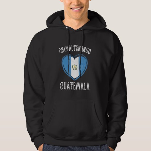 Guatemala Vlag Hart Chimaltenango Stad Hoodie (Voorkant)