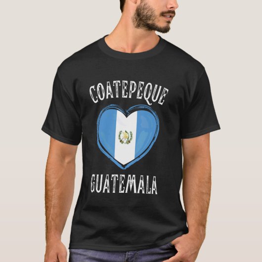 Guatemala Vlag Hart Coatepeque Stad T-shirt (Voorkant)