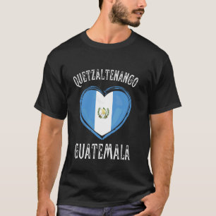 Guatemala Vlag Hart Quetzaltenango Stad T-shirt